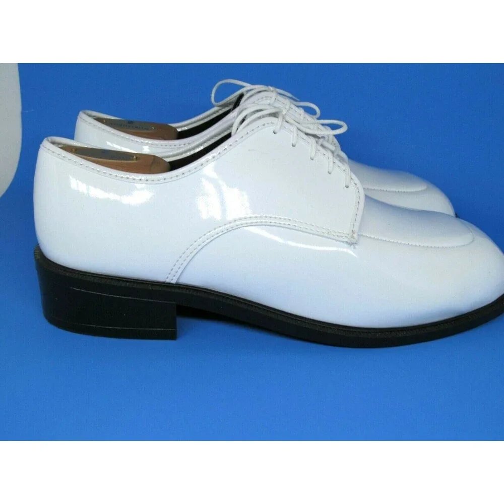 Gateway White Patent Leather Apron Toe Dress Lace Up Oxfords Mens Size US 14 M